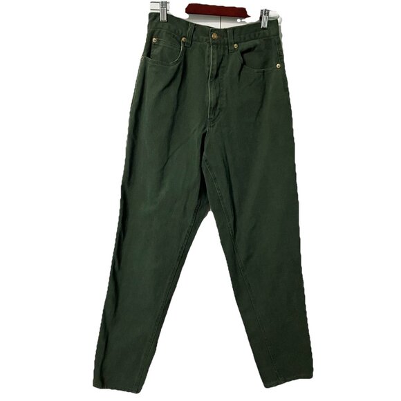 Vintage Dixie Blues Jeans Womens Green High Rise Tapered Leg 90s - Picture 1 of 7